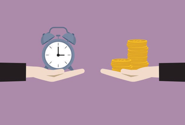 Businessman Exchange Between Clock And Money Stock Illustration - Download  Image Now - Currency, Time, Savings - iStock