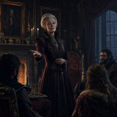 Lady Wachter offering hospitality to adventurers in her Barovian manor