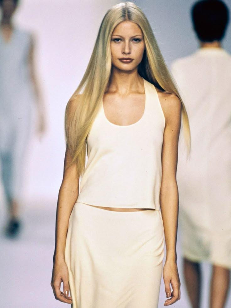 navy blue dress for baby girl Calvin Klein Collection Vintage Spring 1993 Beige Floral Grunge Slip Dress M main image 0