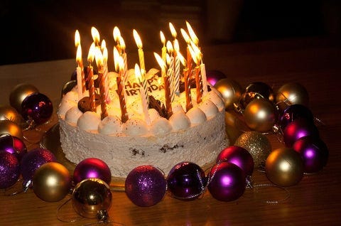 Happy Birthday cake with tons of candles!