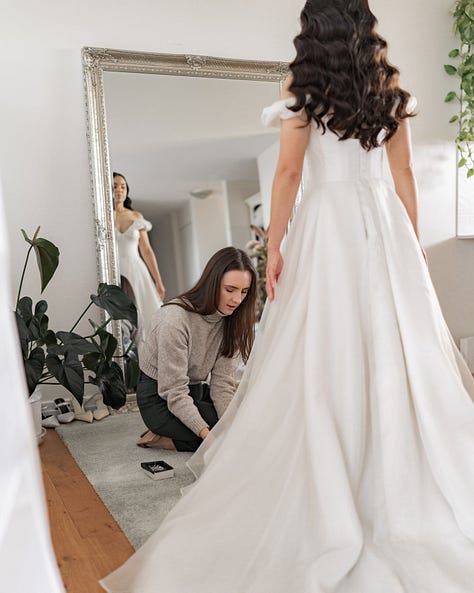 Work in progess, renovations, home studio to shop front, interior design, bridal artelier