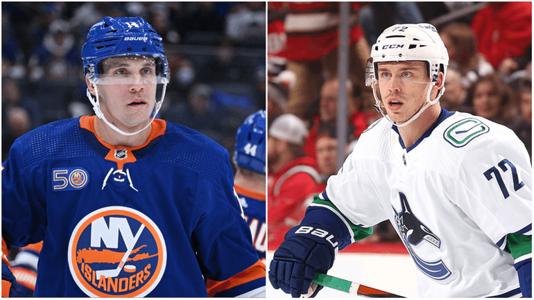 Bo Horvat of the Islanders and Anthony Beauvillier of the... Bo Horvat of the Islanders and Anthony Beauvillier of the...