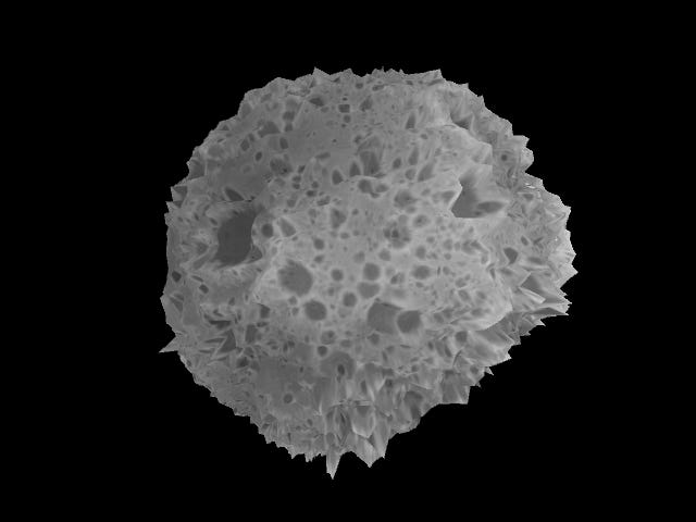 A textured sphere with bumpy displacement based on the moon surface texture A textured sphere with bumpy displacement based on the moon surface texture