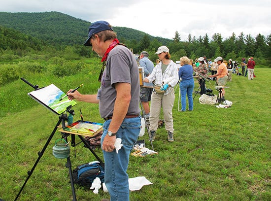 Photograph of Artists Painting Plein Air in the Adirondacks