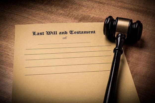 Photo last will and testament document on desk