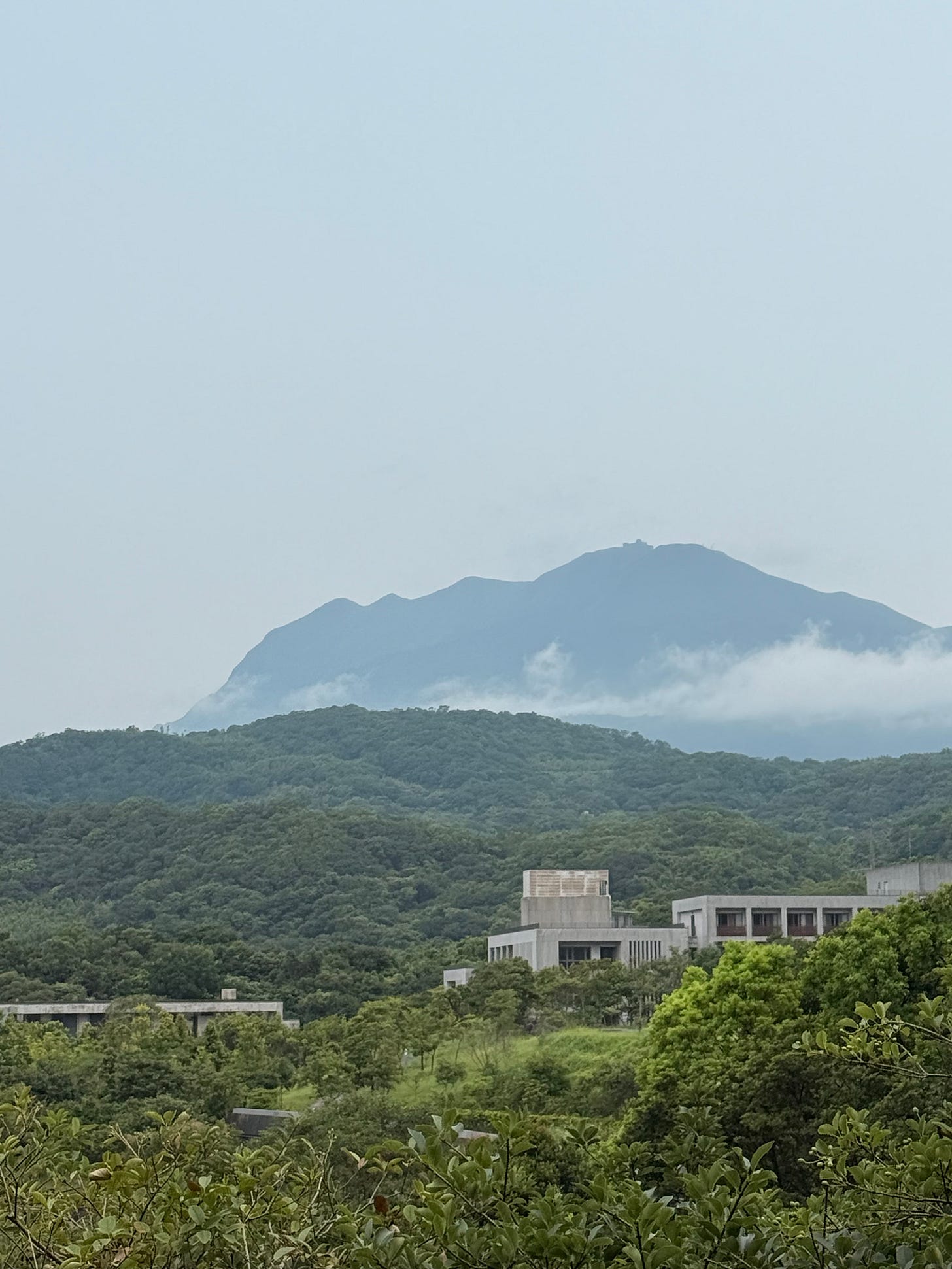 A view of Dharma Drum Monastery and another Guanyin in the distance.