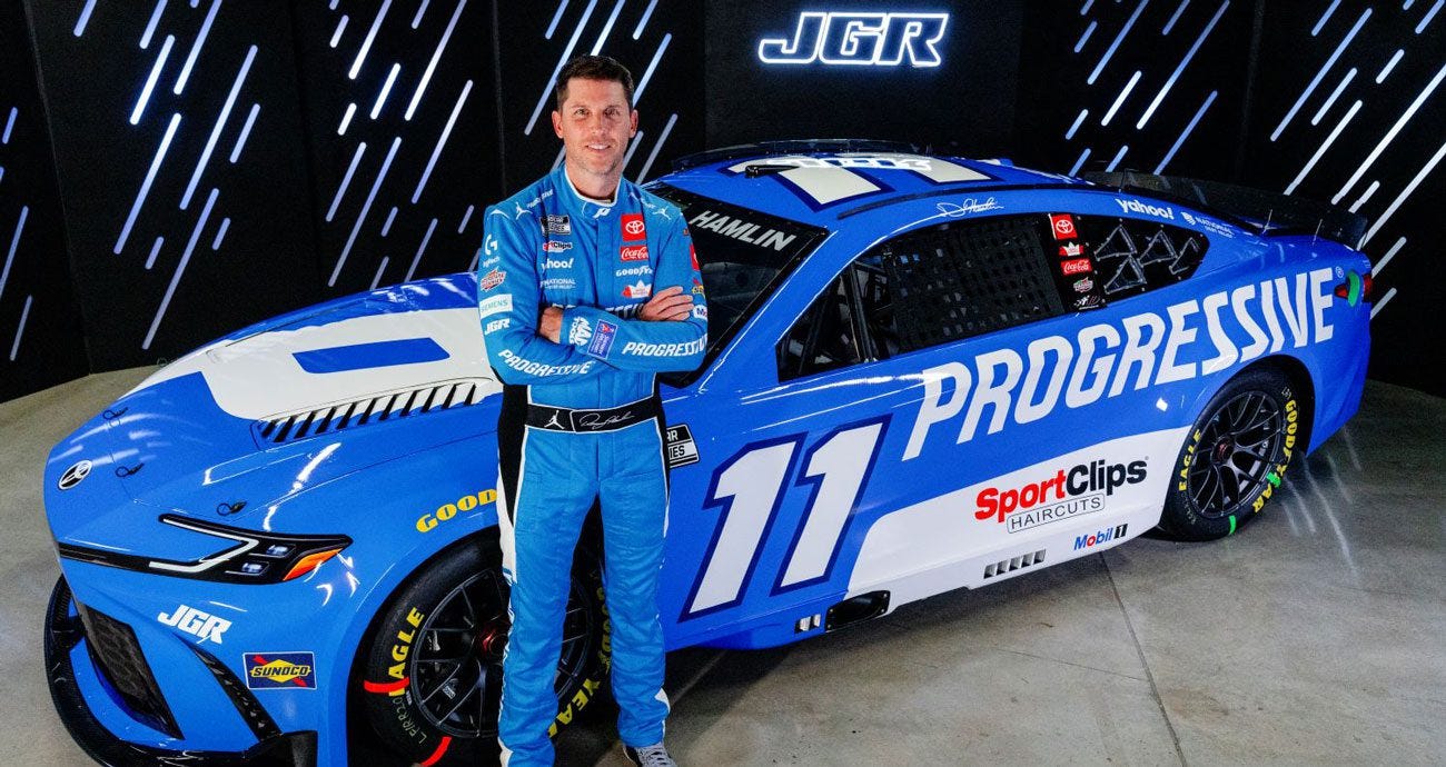 Progressive Insurance teams with Denny Hamlin, JGR | NASCAR