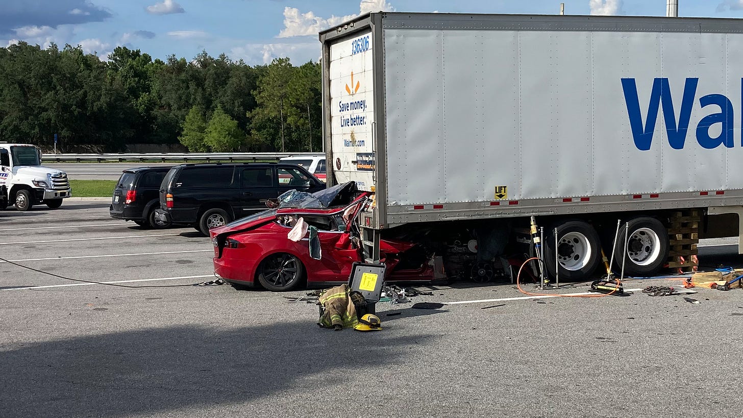 Tesla slams into rear of a parked semi truck at I-75 rest stop | WFLA Tesla slams into rear of a parked semi truck at I-75 rest stop | WFLA