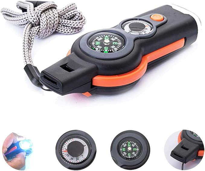 Safety Whistle Emergency with Lanyard, 7 in 1 Survival Multitool for Camping, Hiking, Hunting, Fishing and Adventure, Outdoor. Safety Whistle Emergency with Lanyard, 7 in 1 Survival Multitool for Camping, Hiking, Hunting, Fishing and Adventure, Outdoor.