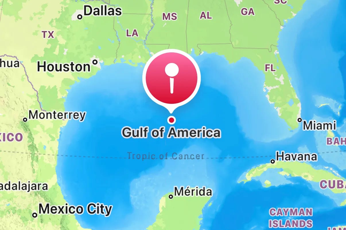 Apple is renaming the Gulf of Mexico to Gulf of America on its Maps app.