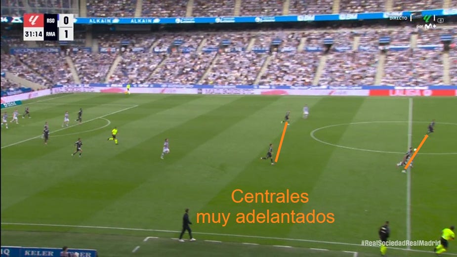 Oyarzábal salía al contragolpe en un acción en la que el Real Madrid quedaba con pocos jugadores en la vigilancia.