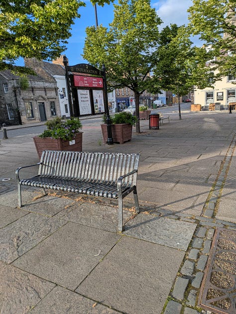 A selection of benches located around the town.