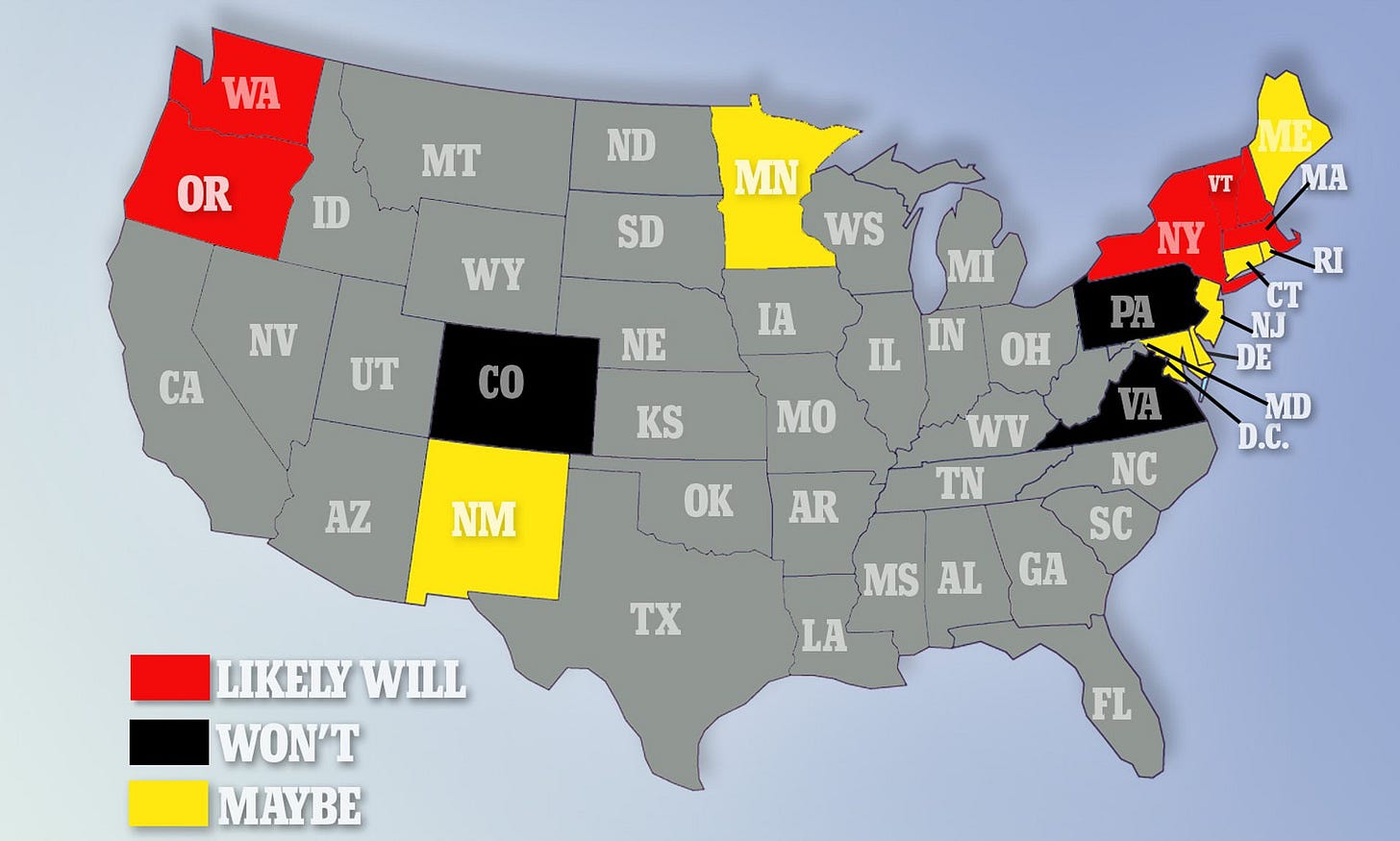 The 17 states that follow California's emission standards and might now BAN  gas cars | Daily Mail Online