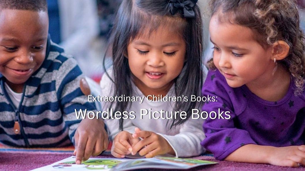 image of three children reading a book together.