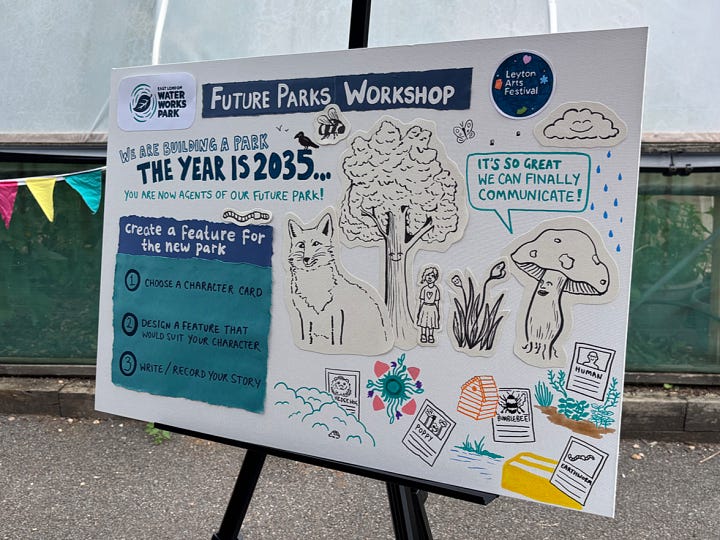 Collaborative workshop with the ELWP Artists, and live illustration by Brook Morgan