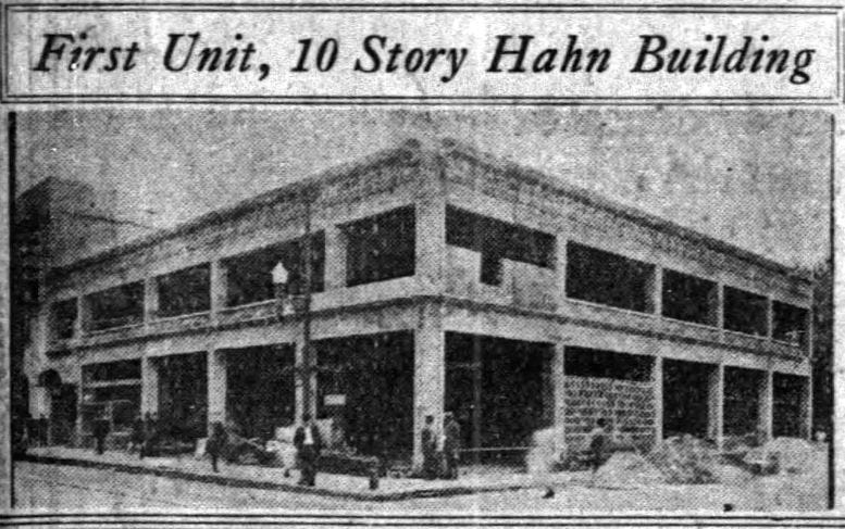 The Hahn building under construction on January 1, 1924. Courtesy of the Miami Daily News.