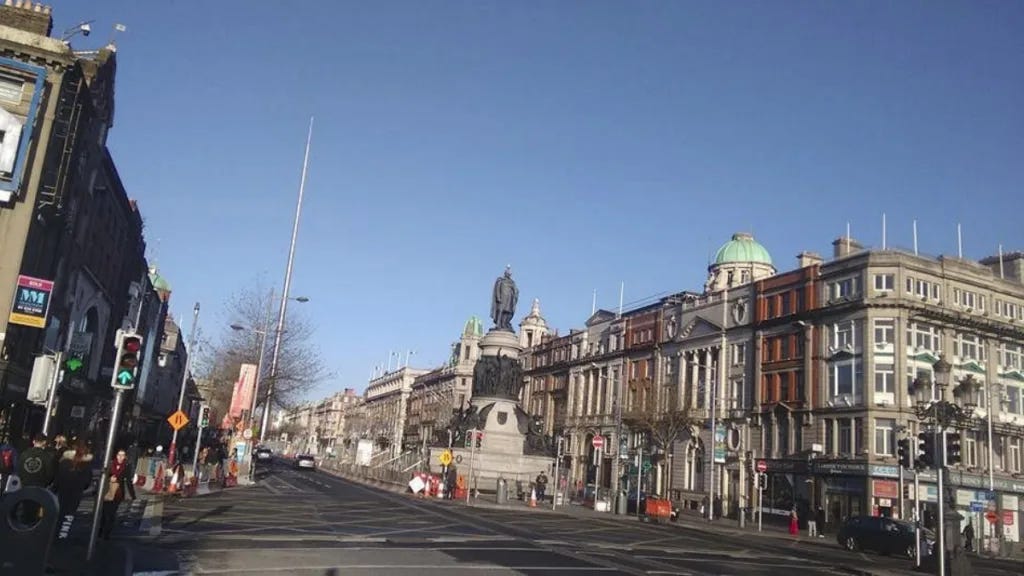 What is the famous main street in the city of Dublin?