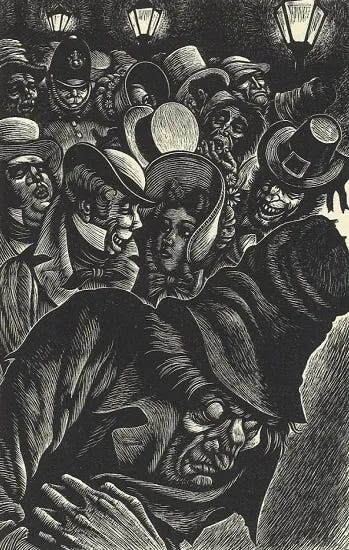19th century sketch of man in a crowd 19th century sketch of man in a crowd