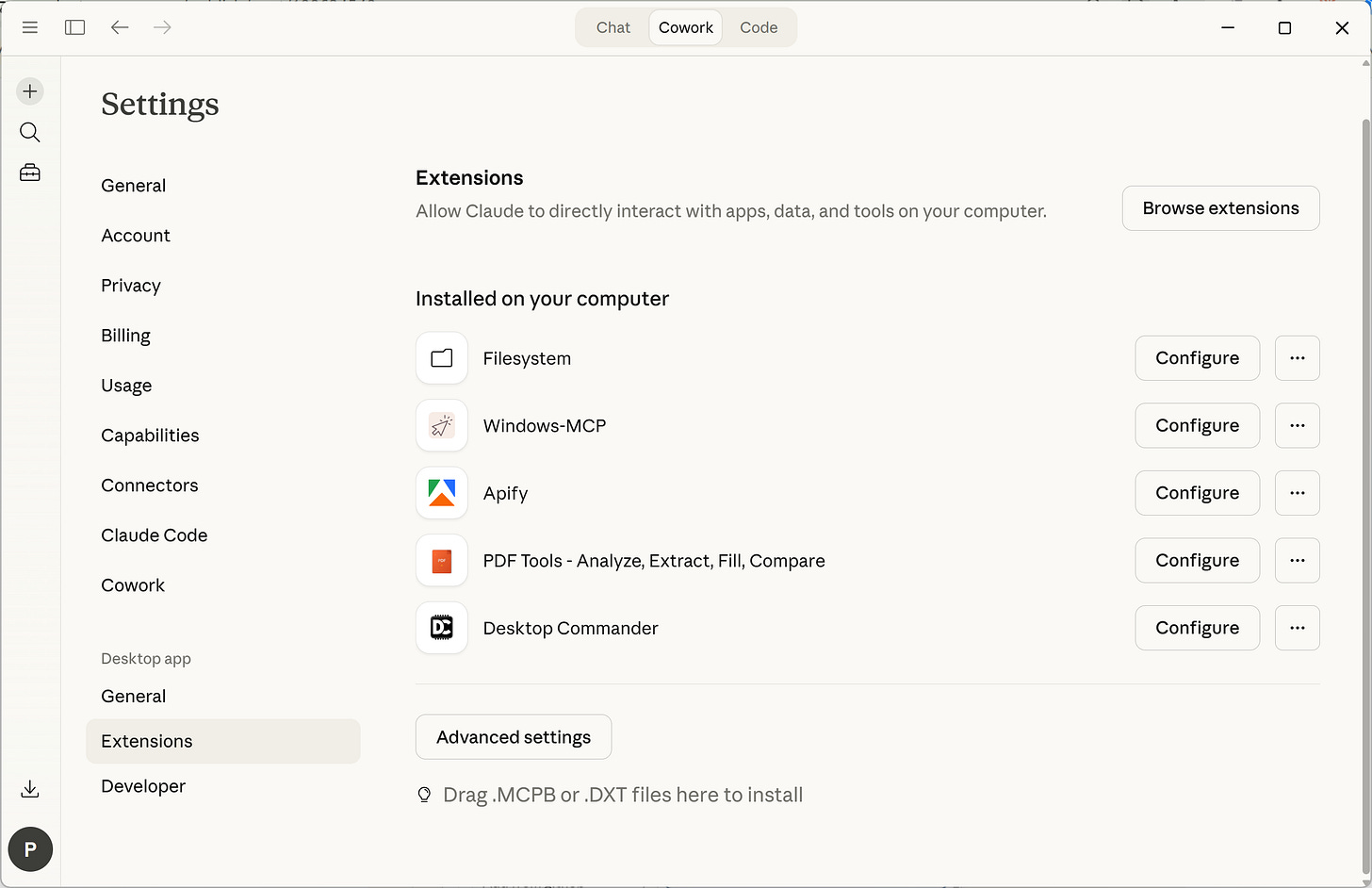 Claude Cowork, Claude Desktop Extensions Claude Cowork, Claude Desktop Extensions