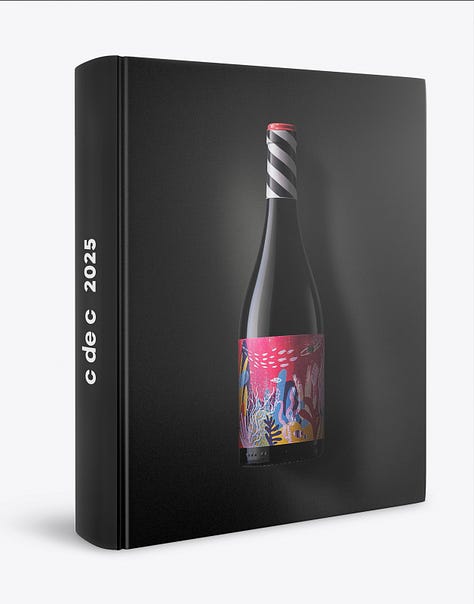 A selection of six images from different projects, including illustrations, a mural fragment, professional artwork, sketching scenes and pages from wine sketchbooks