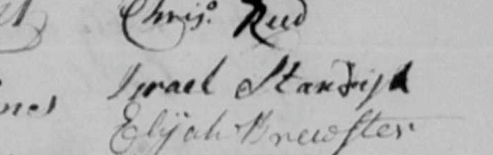 Image of signature of Israel Standish