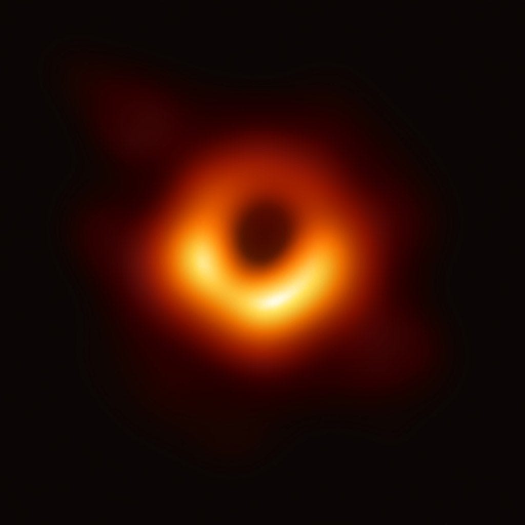 The black hole M87* sits at the center of the M87 Galaxy.
Image Credit: Event Horizon Telescope The black hole M87* sits at the center of the M87 Galaxy.
Image Credit: Event Horizon Telescope