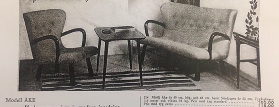 The armchair and sofa from Ikea's Åke series.