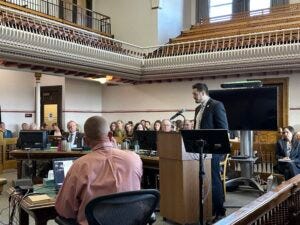 Assistant Attorney General Michael Russell delivers closing arguments on behalf of the state in the Held v. Montana trial on Tuesday, June 20, 2023. Assistant Attorney General Michael Russell delivers closing arguments on behalf of the state in the Held v. Montana trial on Tuesday, June 20, 2023.