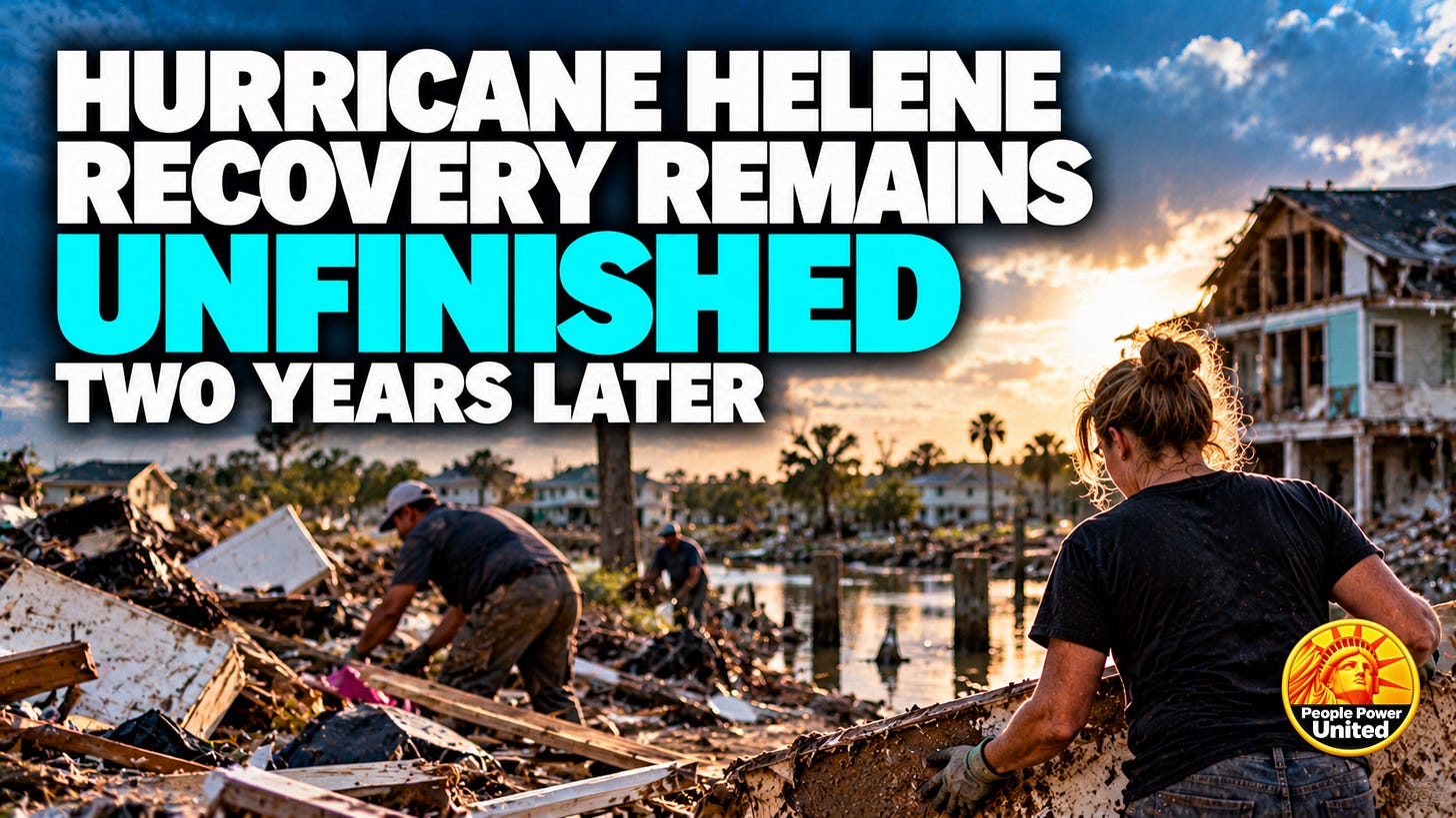 Hurricane Helene recovery remains unfinished two years later. Hurricane Helene recovery remains unfinished two years later.