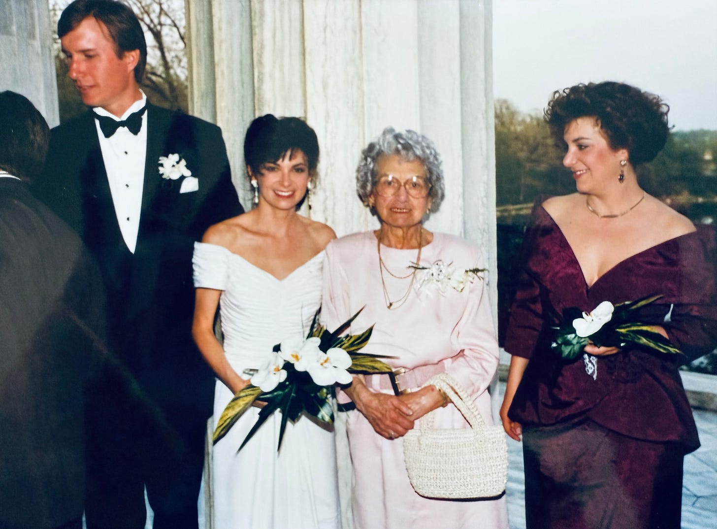 Picture of me, my husband, Nana and my sister at my wedding. Picture of me, my husband, Nana and my sister at my wedding.