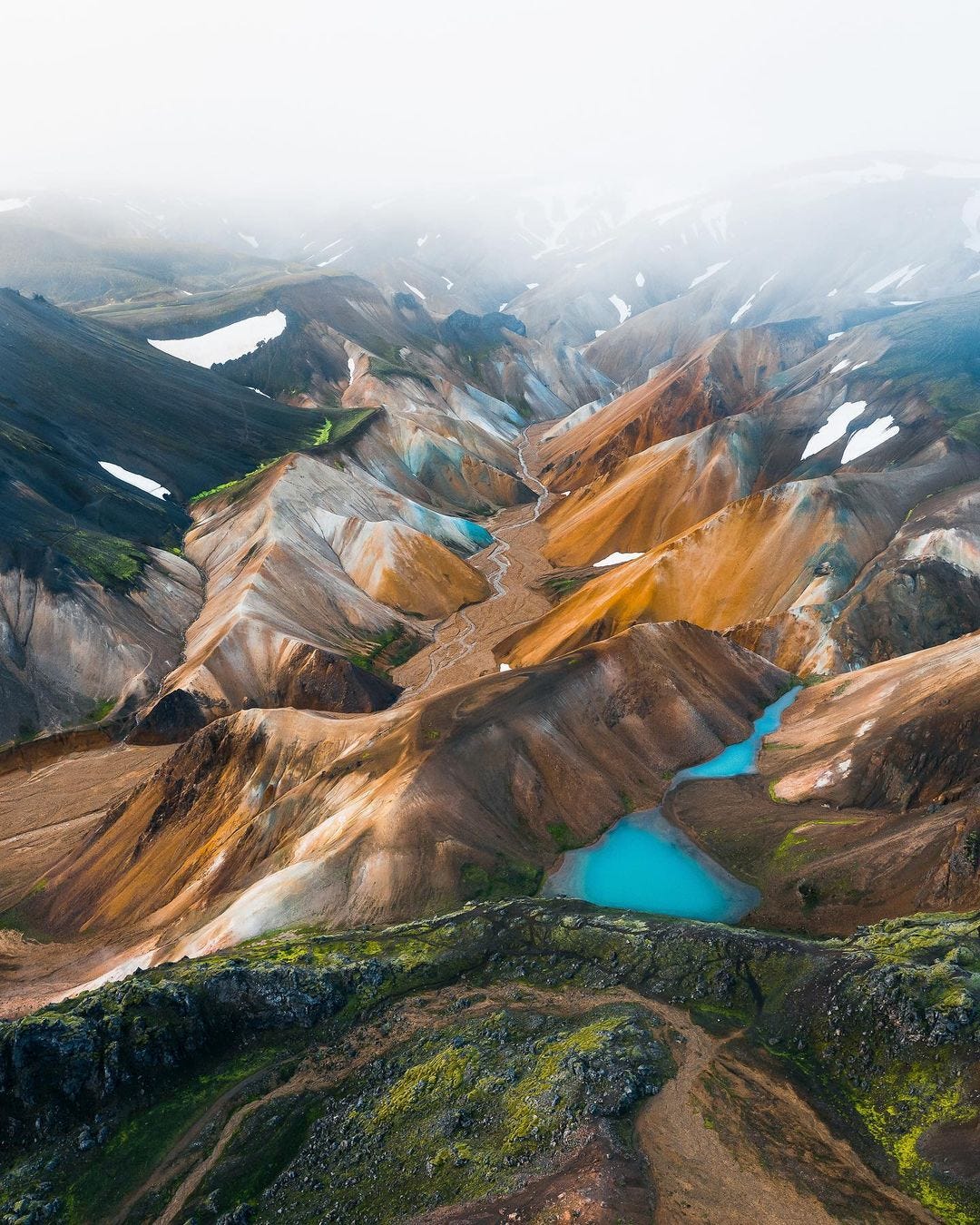 Colourful mountain range