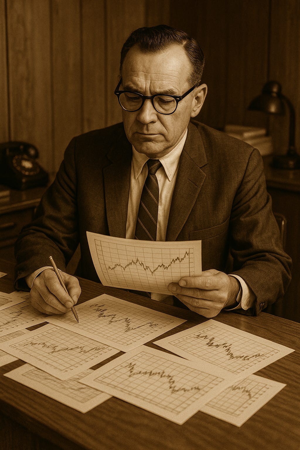 Portrait stylisé de Chester Keltner, créateur des bandes de Keltner en 1960