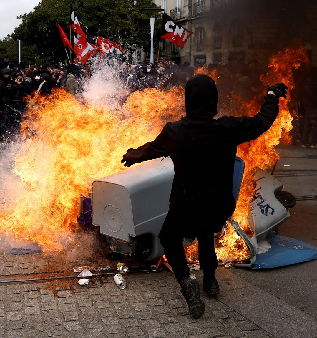 Protesters and police clash across France in day of strife