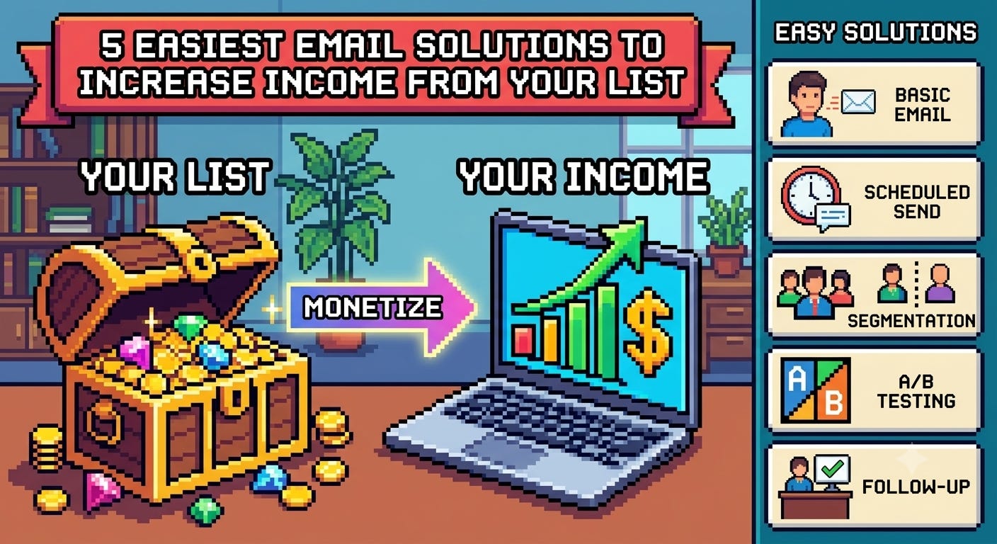 The 5 Easiest Email Marketing Solution to Increase Your Income with the List You Already Have