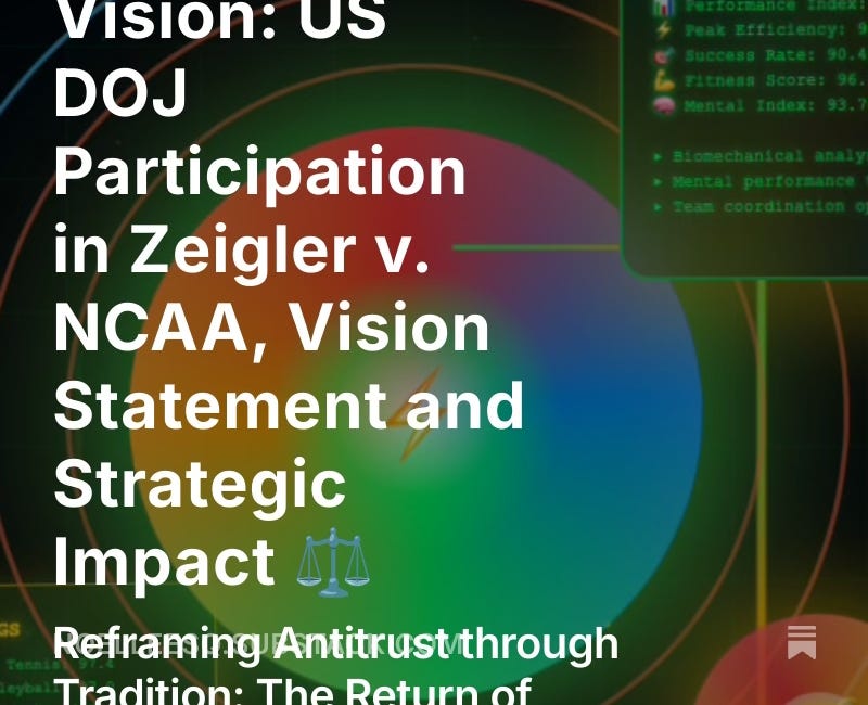 MCAI Lex Vision: US DOJ Participation in Zeigler v. NCAA, Strategic Impact ⚖️