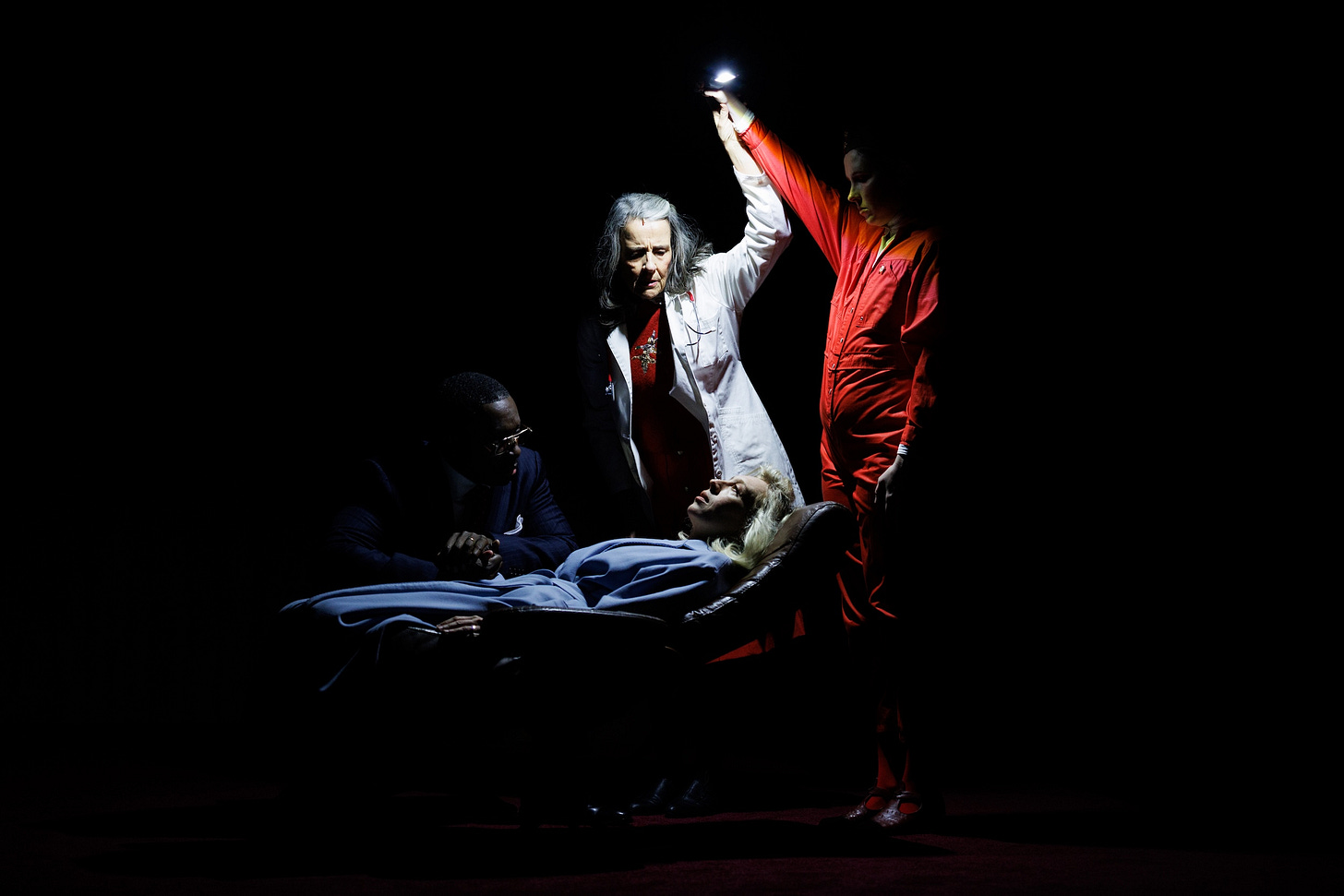 (l-r) Andy Lucien, Suzzy Roche, Crystal Finn, and Nina Ross in “Cold War Choir Practice.” Photo by Maria Baranova.