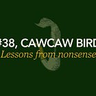 Beware the CAW-CAW bird my son!