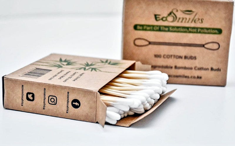 The company's cotton buds are also made from bamboo.