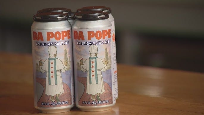 Pope Leo XIV receives Chicago-made 'Da Pope' beer from Gov. Pritzker -  YouTube