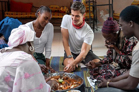 photos of Antoni Porowski and celebrities he traveled with while shooting his TV series, No Taste Like Home.