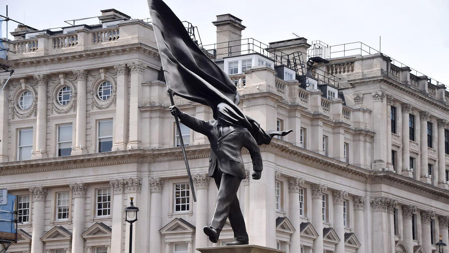 Banksy confirms he is behind new statue in central London - BBC News
