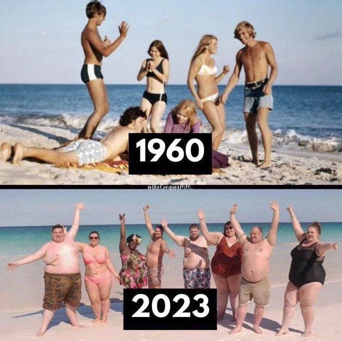 RichQuack on X: "📸 Time travel through beach vibes: A comparison of  beachgoers in 1960 and 2023. Notice any differences? Let's dive into this  visual journey of how our society has changed