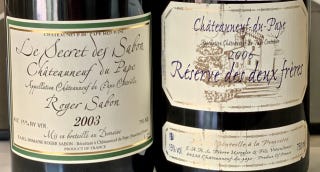 Twin labels of Sabon and Usseglio Twin labels of Sabon and Usseglio