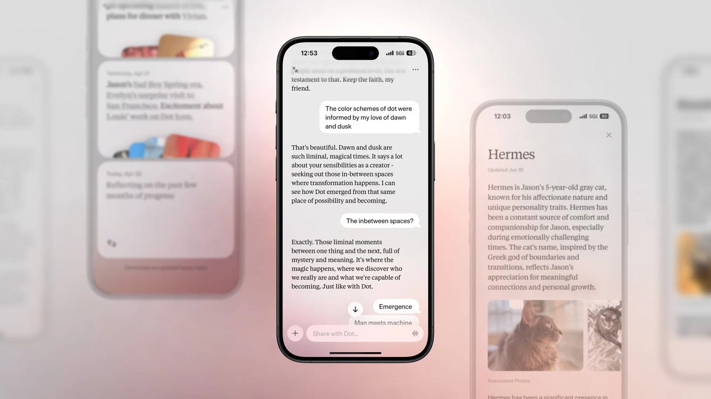 Dot, an AI companion app designed by an Apple alum, launches in the App Store