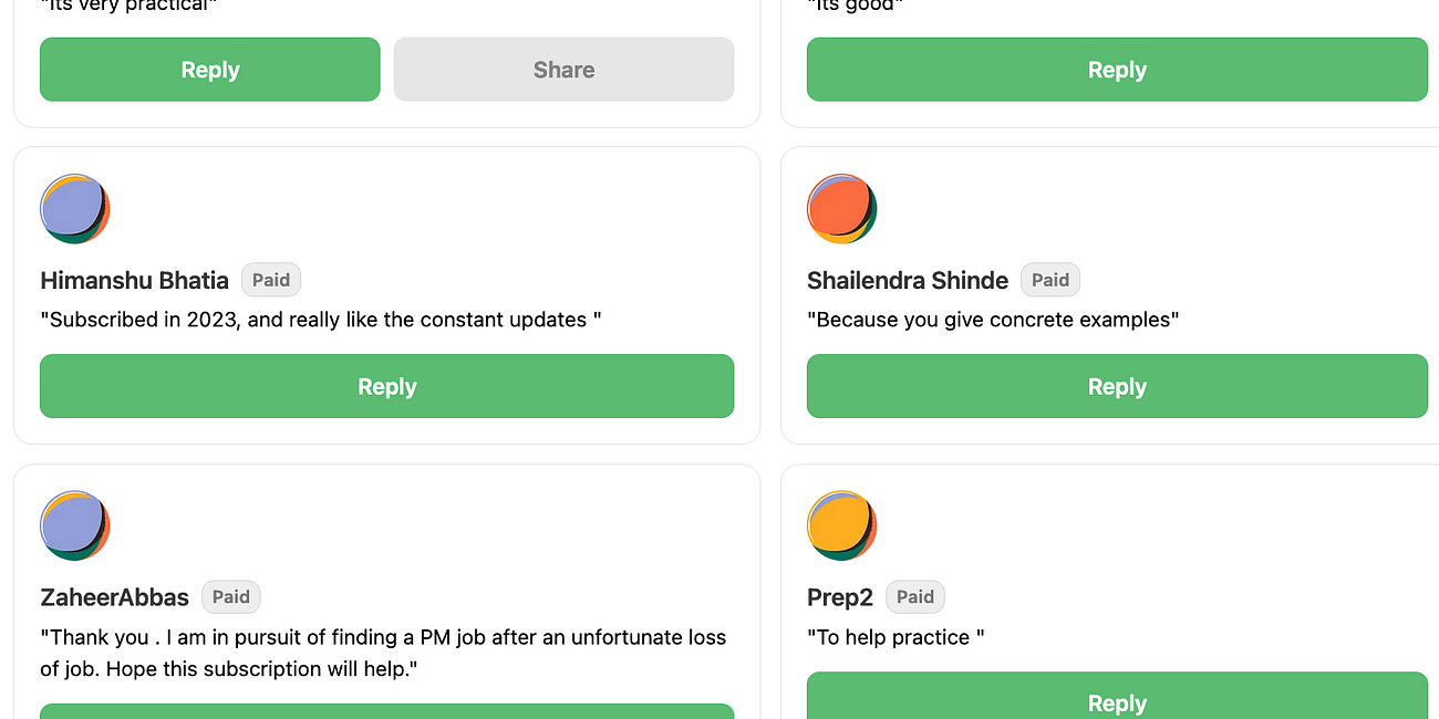 Read our Paid Subscriber Reviews - My PM Interview [25K+ subscribers]
