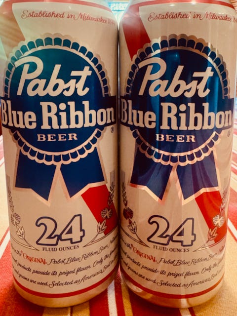 Pabst Blue Ribbon, German Brats