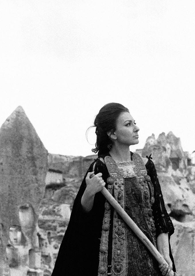 Maria Callas in a scene from Pasolini's film "Medea"