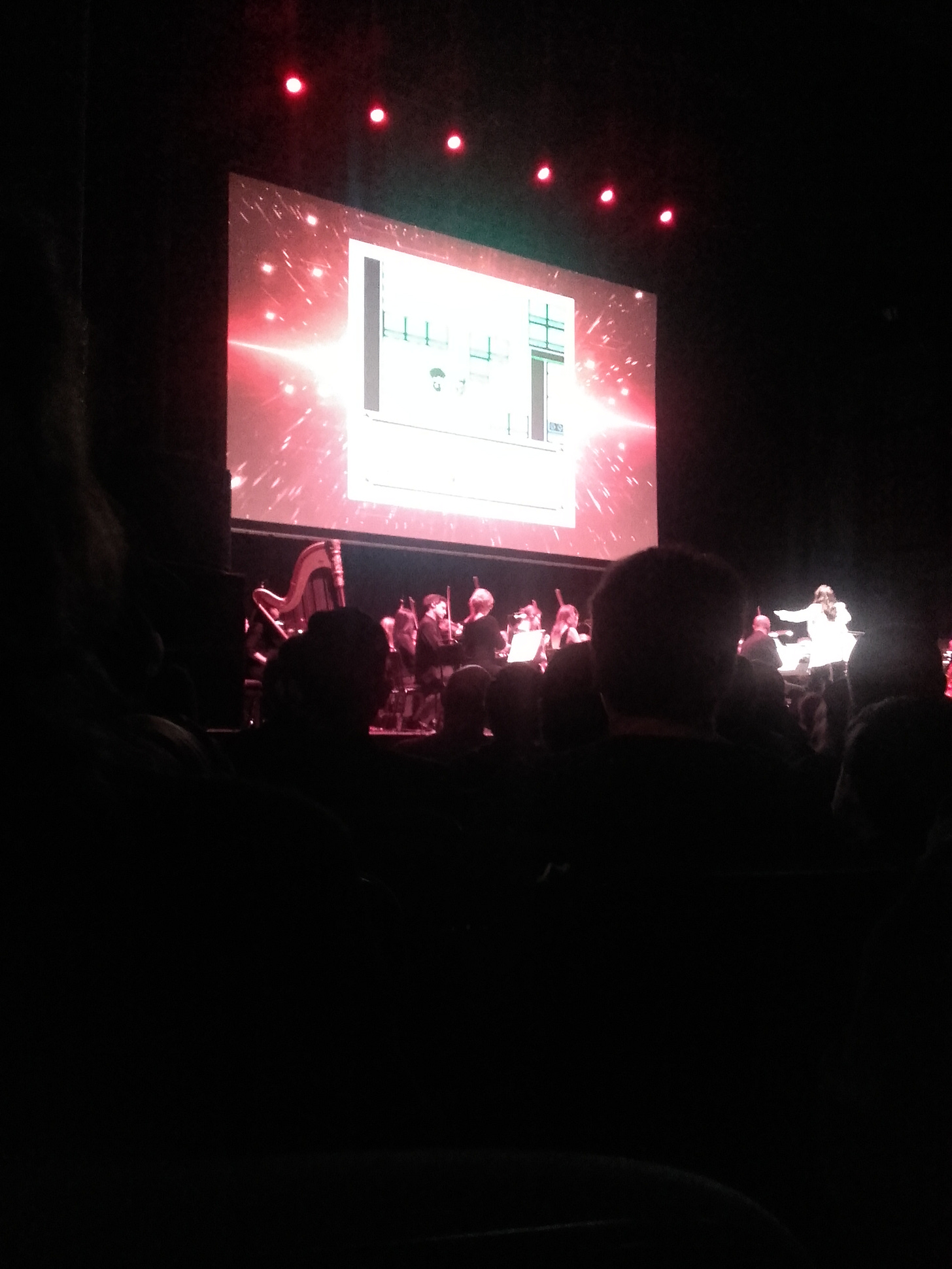 A photograph of the stage during the “Prepare for Trouble” piece