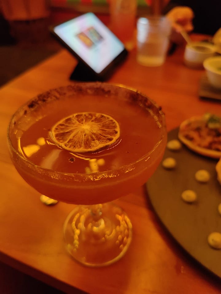 bonus cacao margarita + coconut ice cream