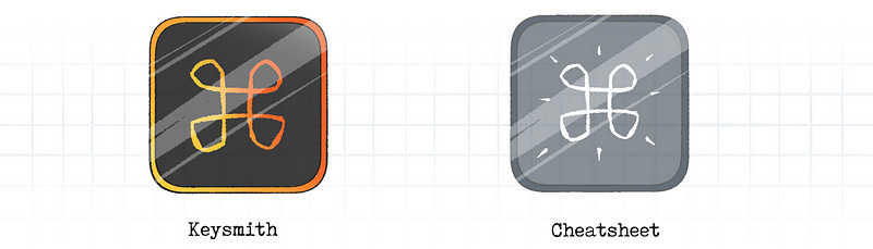 illustrated images of keysmith and cheatsheet logo